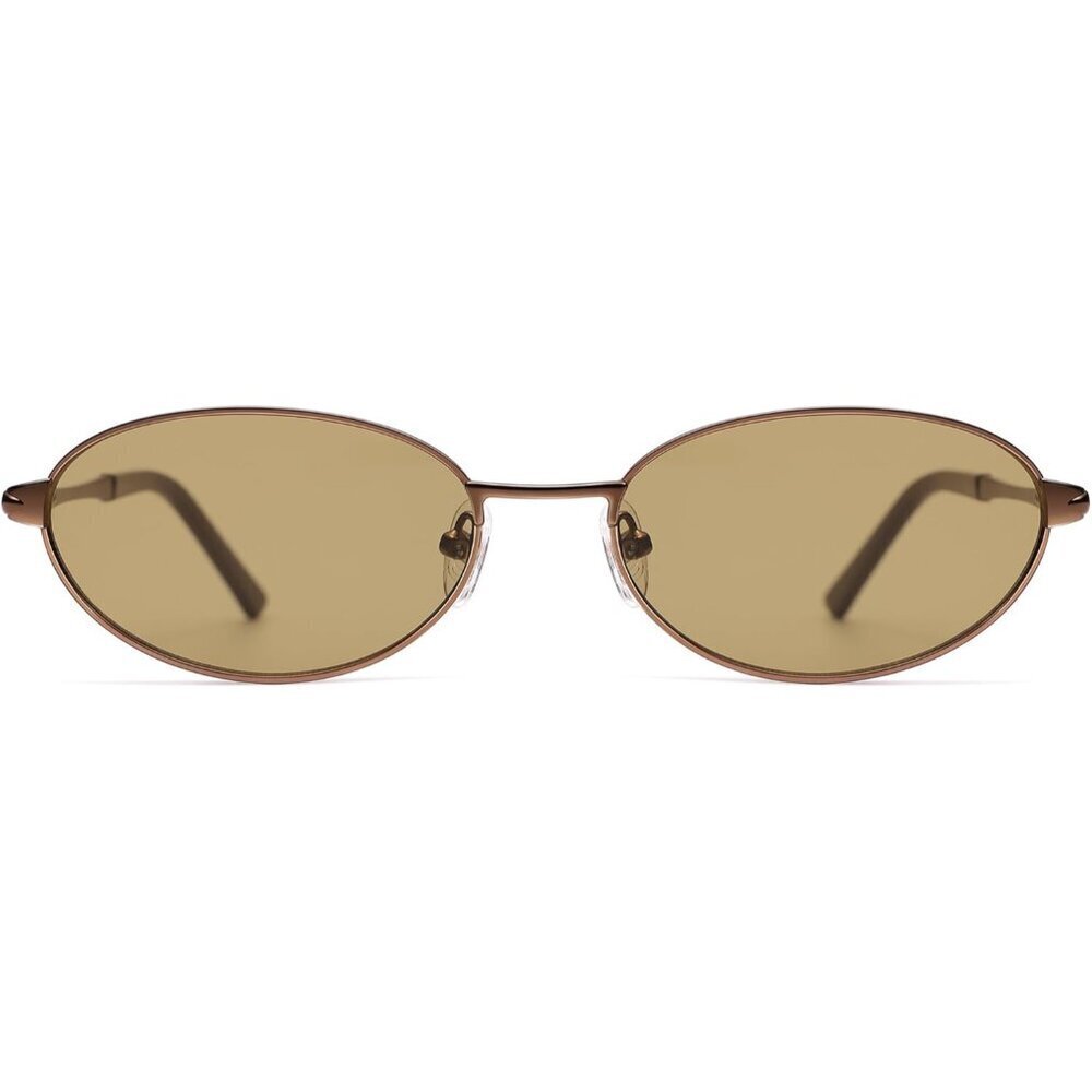 Retro Oval Sunglasses Unisex Brown UV400 Protection Festival Fashion